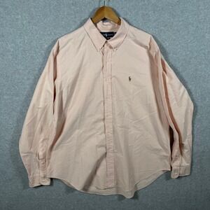 Polo Ralph Lauren Mens XXL Peach Pink Oxford Button Down Shirt Classic Fit